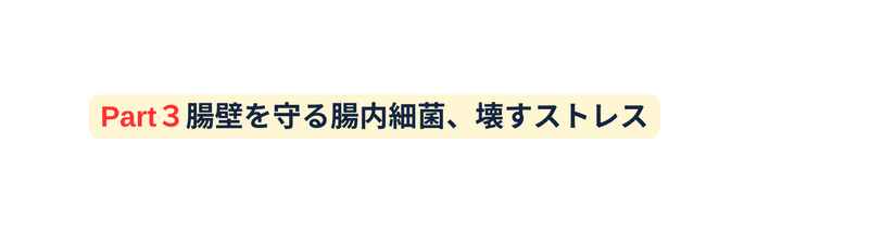 Part３腸壁を守る腸内細菌 壊すストレス